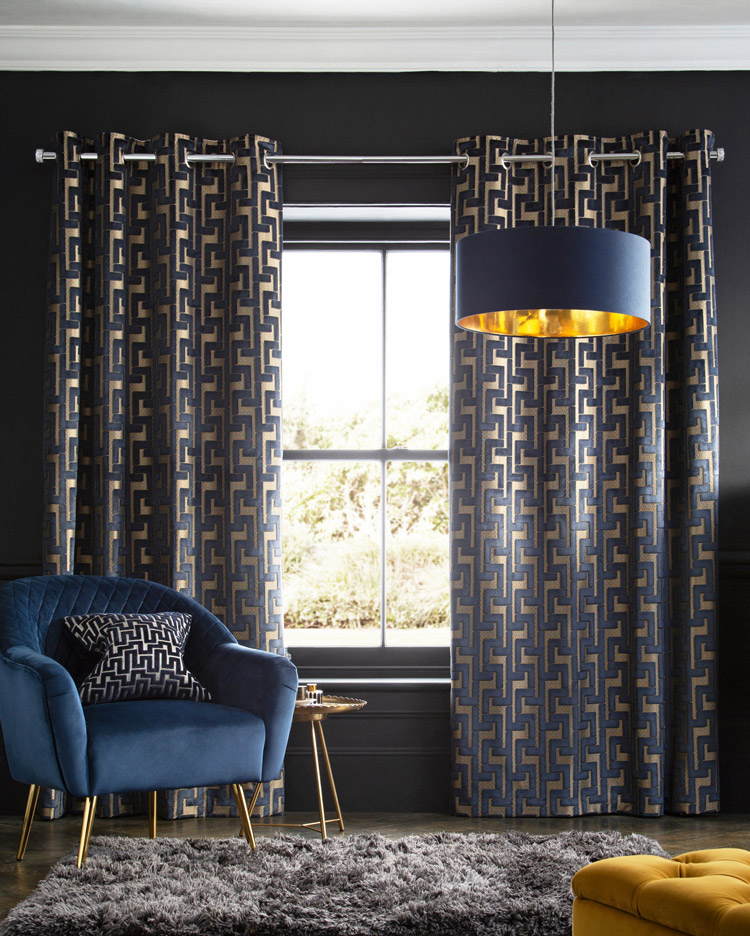 Collection Luxe Fretwork Velvet Curtains